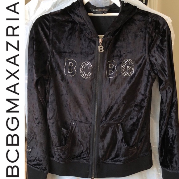 🆕 Hooded Velour Studded Sweat Suit BCBG MAX AZRIA - Picture 2 of 15